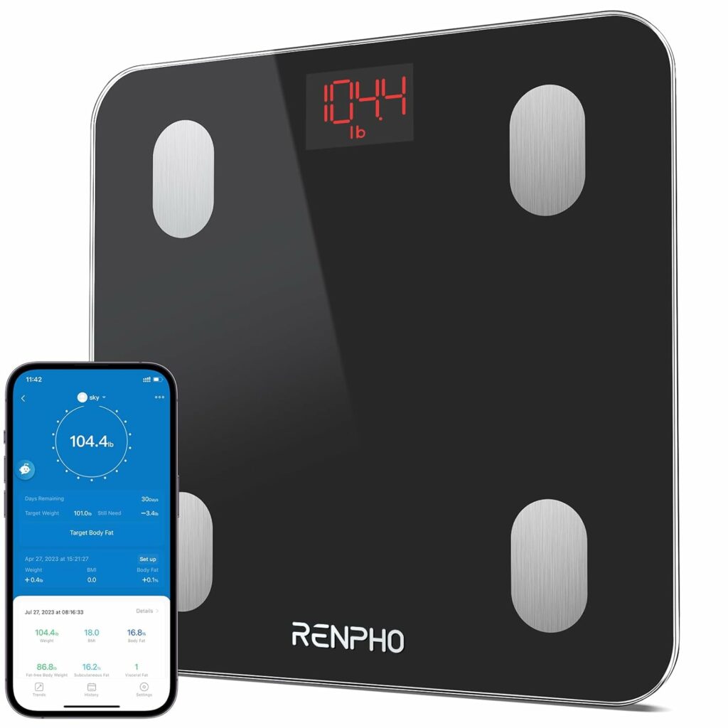 RENPHO Körperfettwaage, Bluetooth Personenwaage Digital